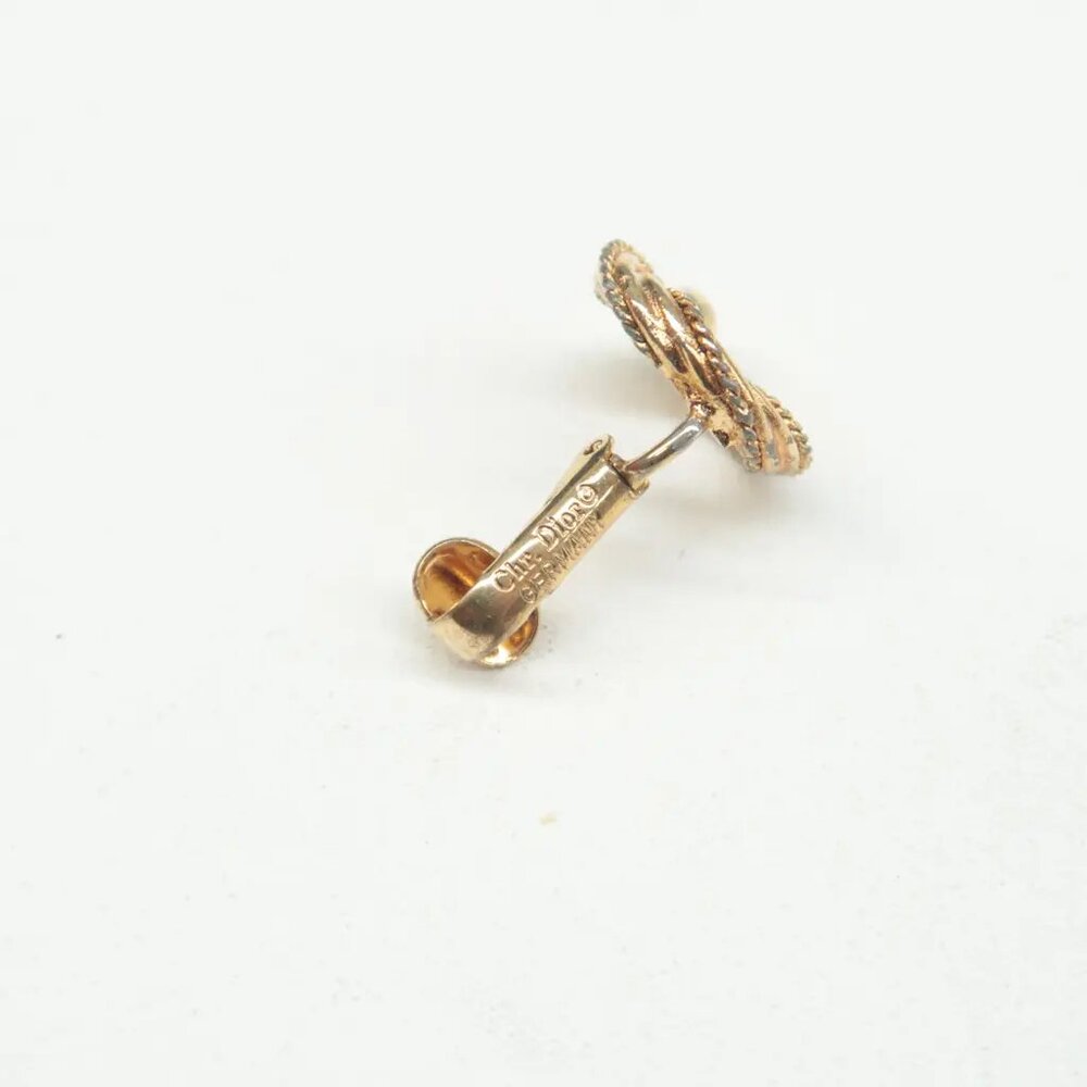 100% Authentic DIOR Gold Metal Clip-On Earrings 281-092724 - Picture 5 of 9